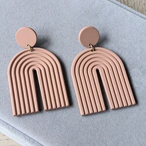Tan Arch Earrings